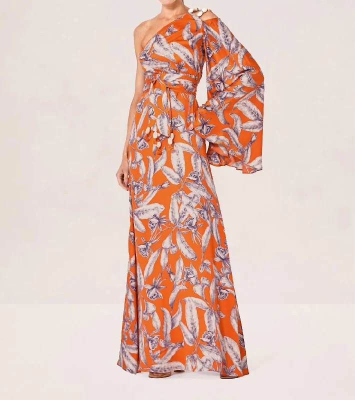 Women's Floral Print Outfit Randi Dress In Orange