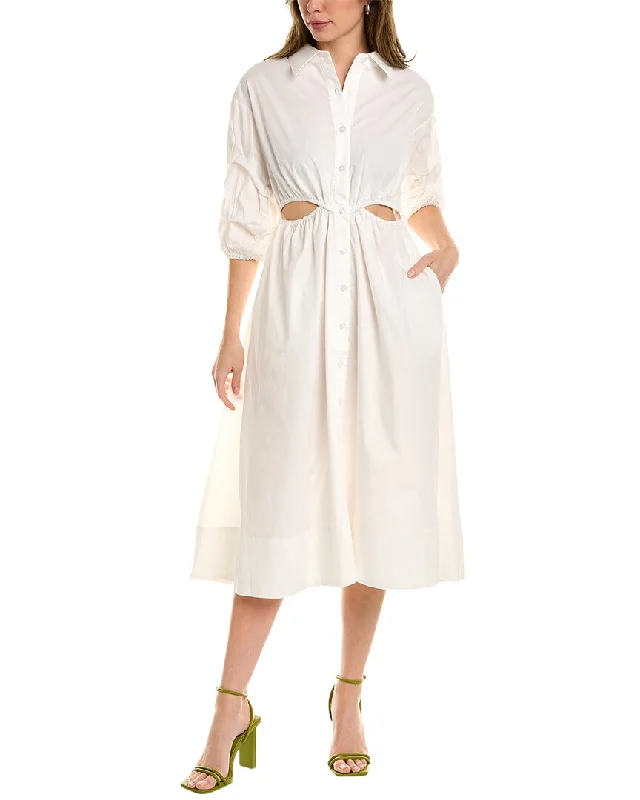 Modern Women's Apparel Gracia Cutout Waist Shirtdress