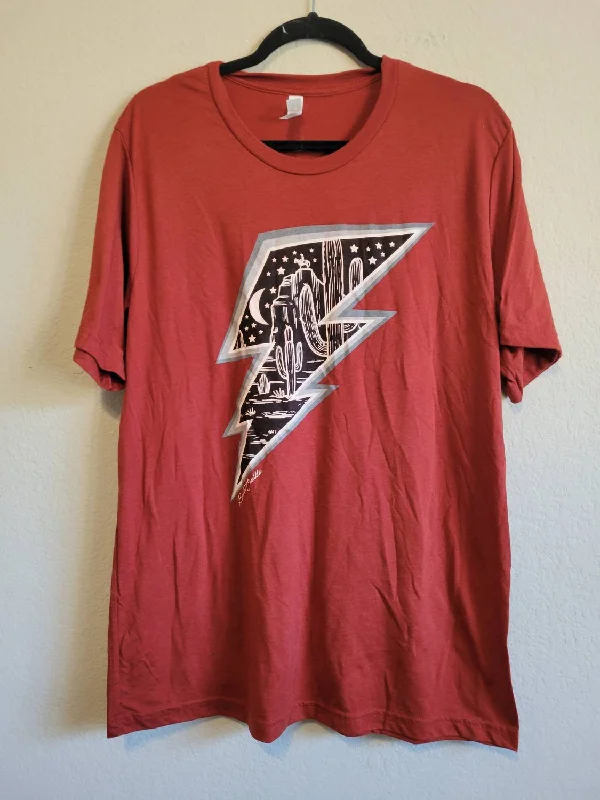 Best Boutiques Online Women's American Storm Lightning Bolt T-Shirt In Dark Red