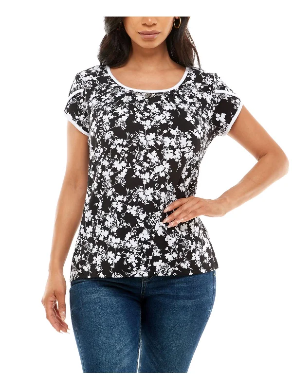 Sophisticated Women's Fashion Womens Floral Print Shell Pullover Top