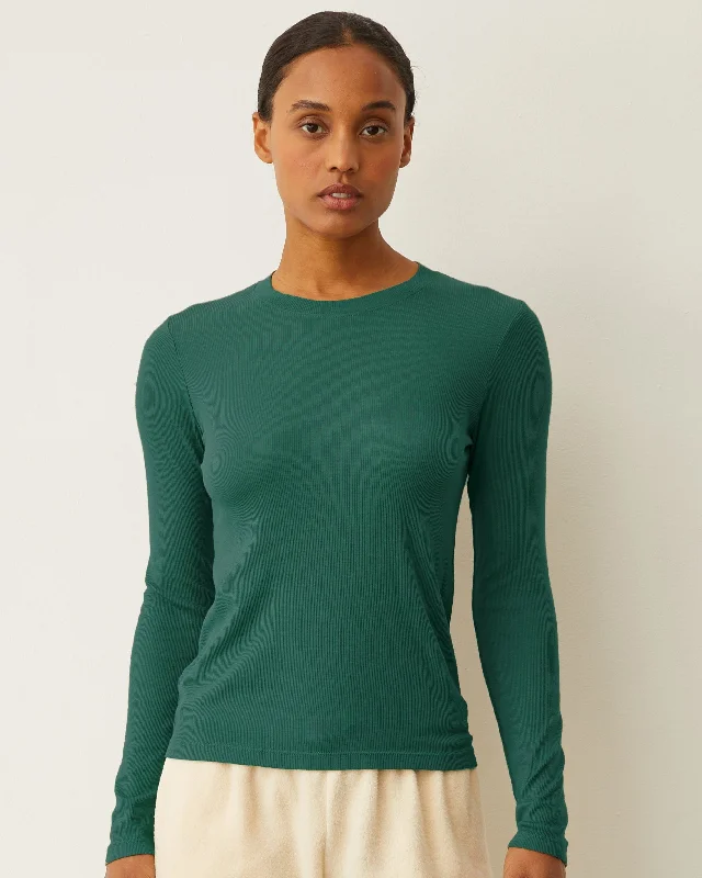 Chic Wardrobe Supimaluxe Rib Long Sleeve Crew