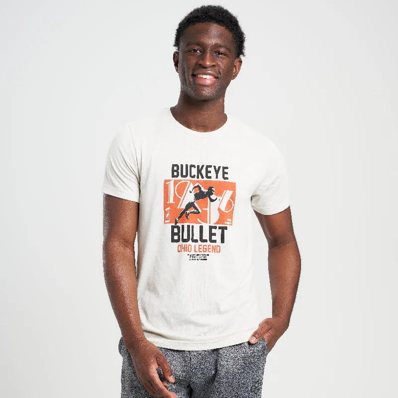 Laid-Back Elegance Jesse Owens Buckeye Bullet T-Shirt