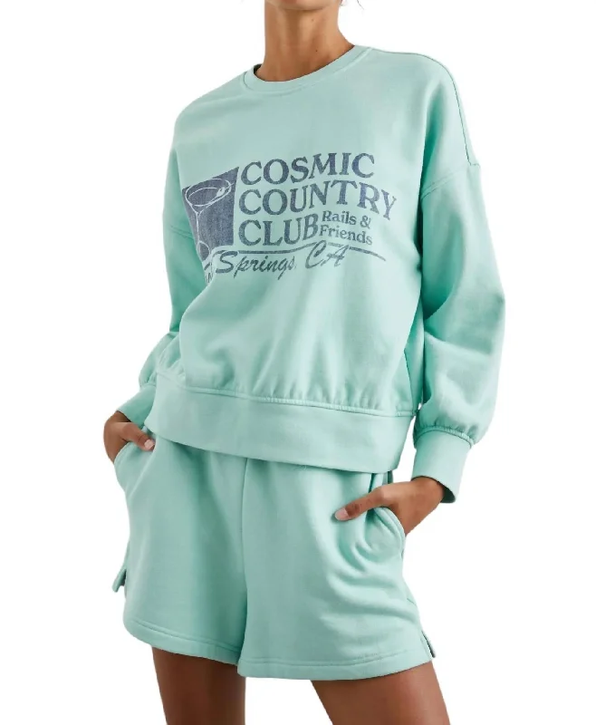 Stylish Women's Outfit Favorite Sweatshirt In Mint Cosmic Country Club