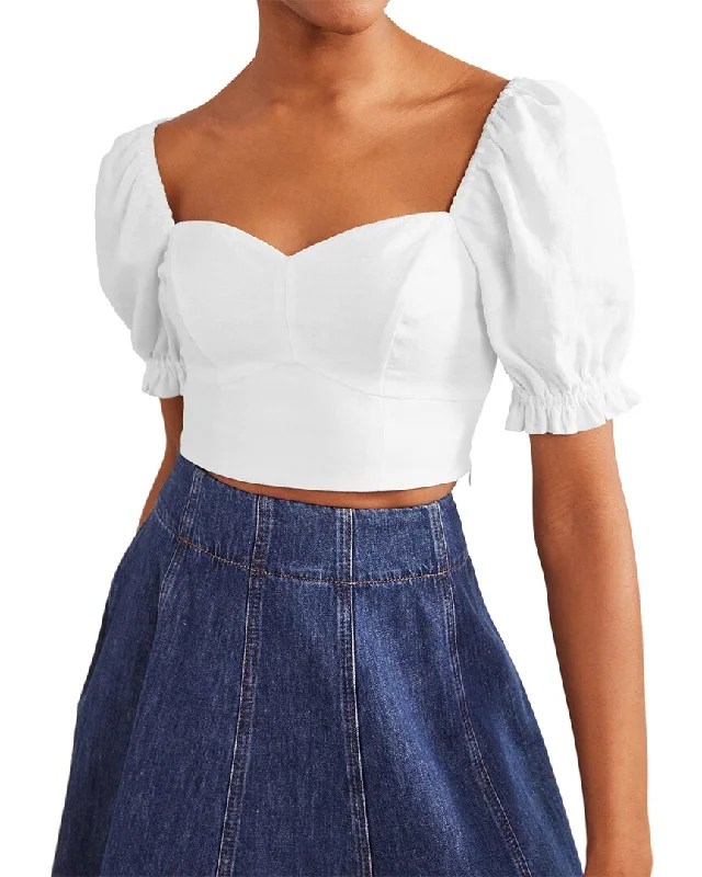 Big Sale Event Boden Sweetheart Linen Cropped Top