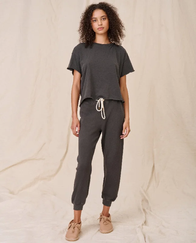 Vintage-Inspired Garments Pants The Cropped Sw B590085 Washed-Black