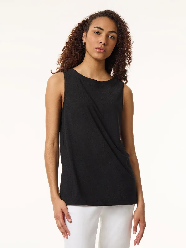 Women's Trendy Apparel Side Slit Sleeveless Tunic, Moss Crepe