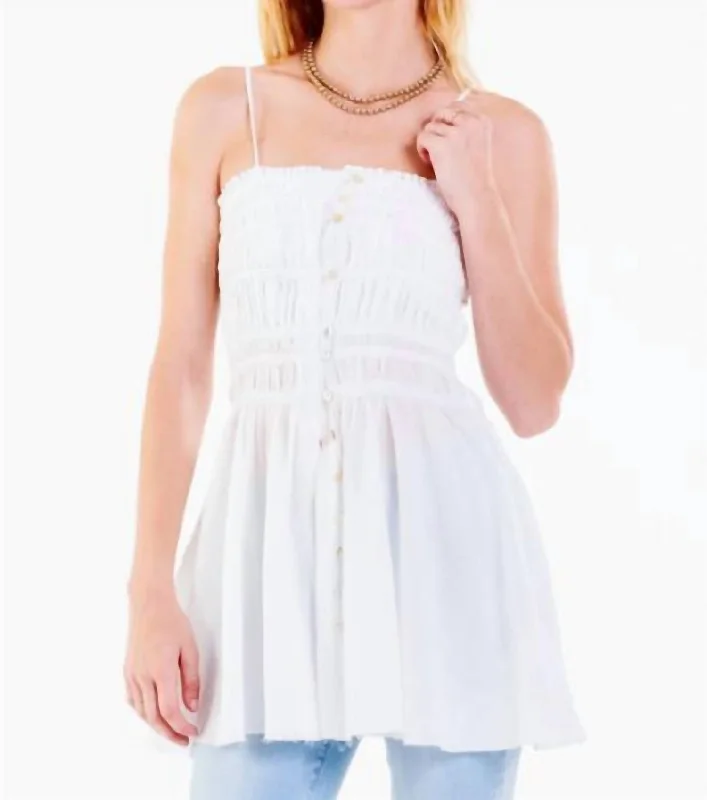 Women's Transitional Outfit Tara Ruched Halter Tunic In White