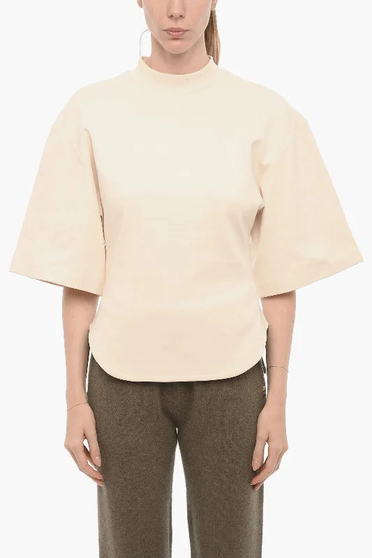 Women's Night-Out Outfit The Attico Short Sleeve Crew-neck Sweatshirt with Open Back