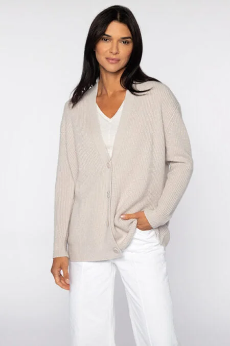 Current Trends Kinross Cashmere Boyfriend Cable Cardigan