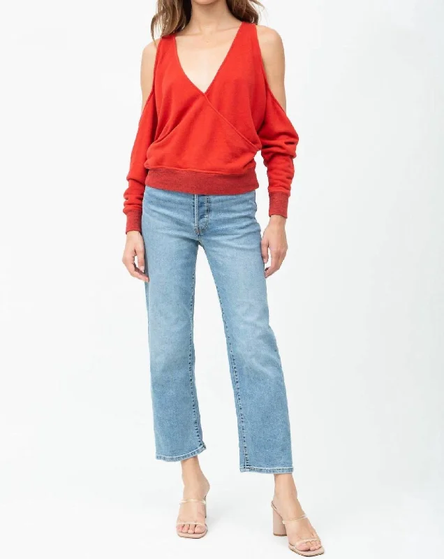 Women's Cozy Outfit For Lounging Ventura Sweatshirt In Red