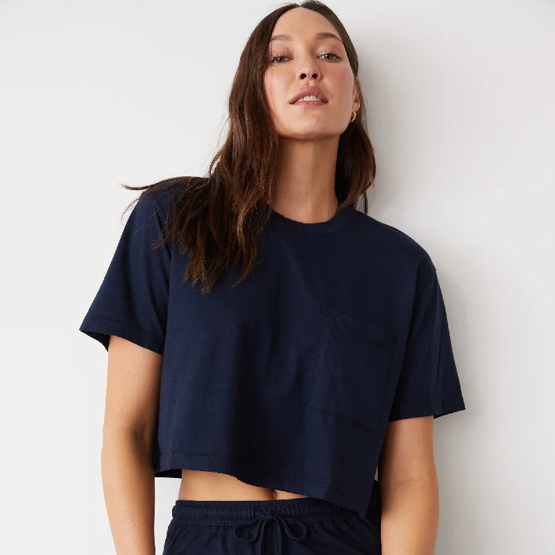 Best Online Boutiques Organic Jersey Crop Pocket Tee