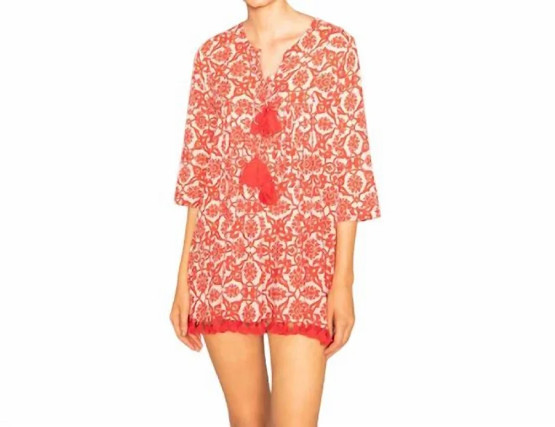 Women's Formal Event Attire Seychelles Tunic Top In Red Benares