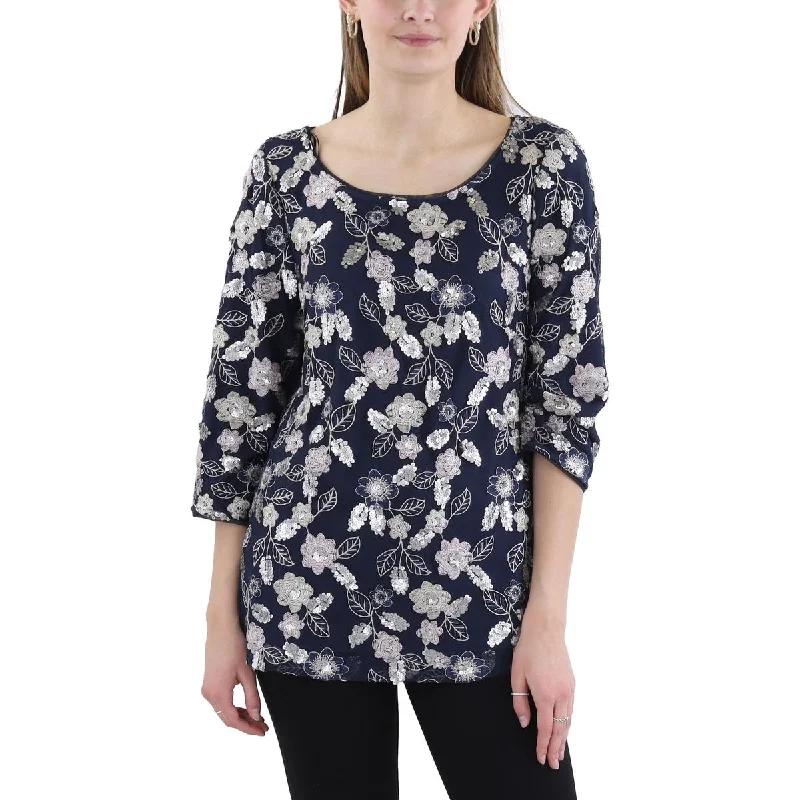 Modern Women's Apparel Womens Embellished Polyester Tunic Top