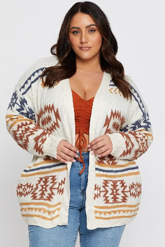 Clothing For Women Aztec Print Longline Cardigan