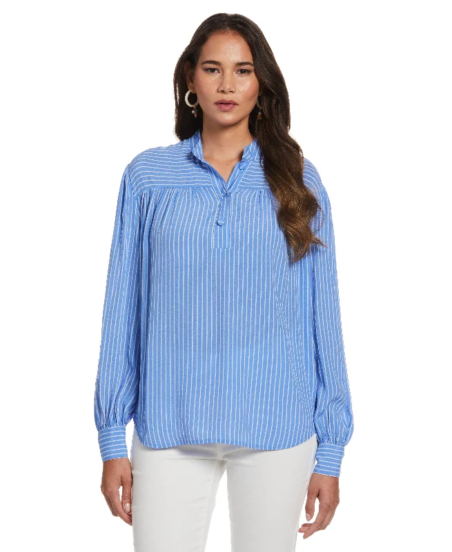 Plus Size Women's Fashion Plus Size Stripe Popover Blouse