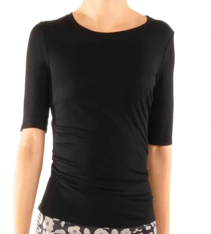 Charming Women's Outfit For Special Occasions Super Soft Short Sleeves Top In Black