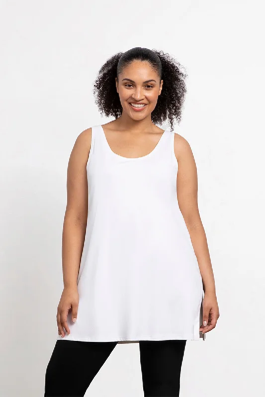 Women's Vintage Garments Go To Tank Tunic | White