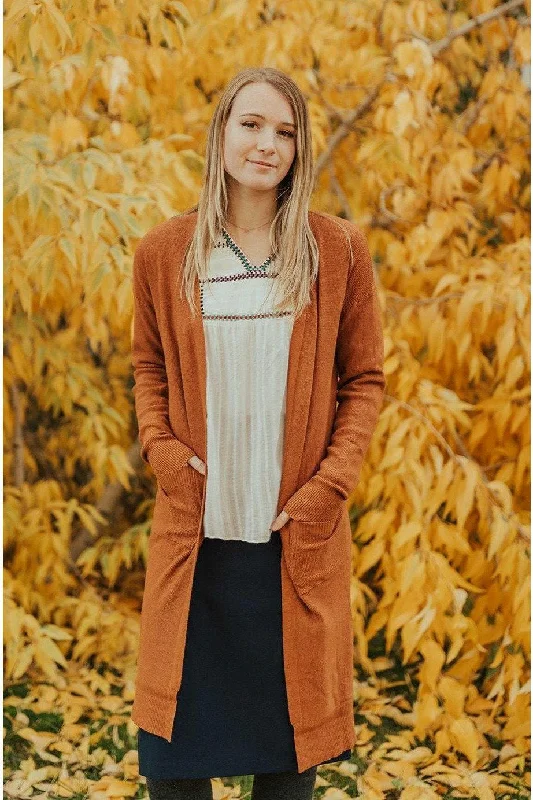 Outfits Ideas Soft Knit Cardigan High Gage - Caramel