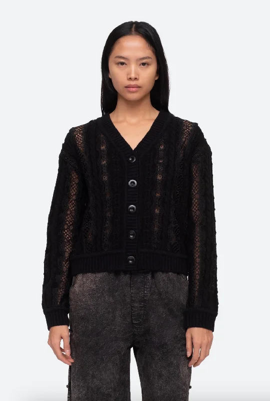 Clothing Woman Dentelle Knit Cardigan - Black