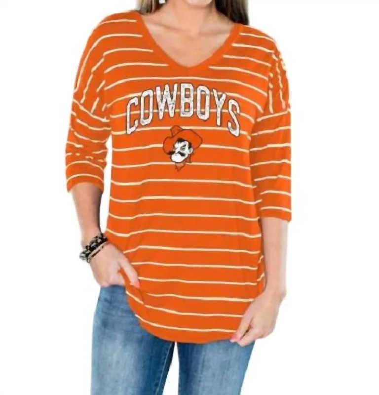 Plus-Size Women's Garments Oklahoma State University Fall In Line Tunic In Orange