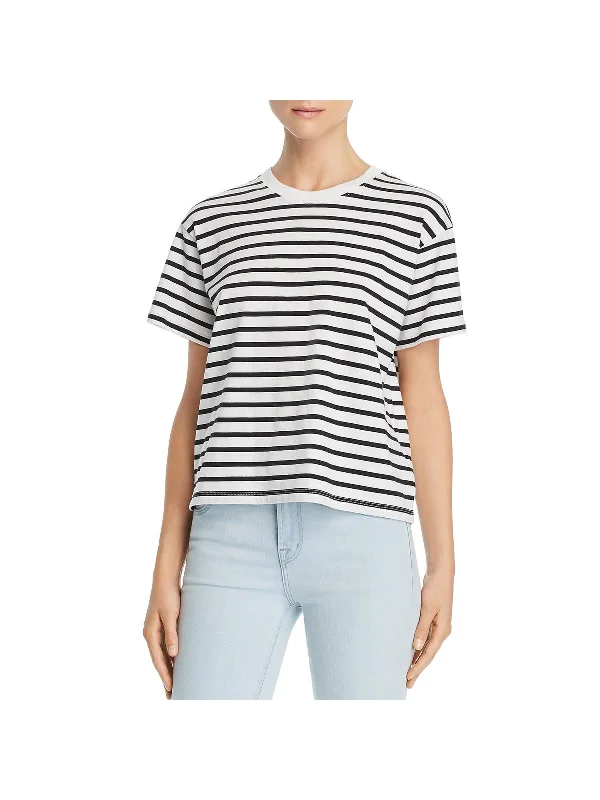 Women's Relaxed Outfit Womens Striped Short Sleeve Top