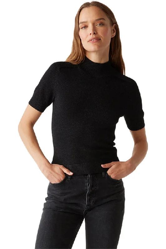 Clothing Woman Michael Stars Sabel Mock Neck Top in Black