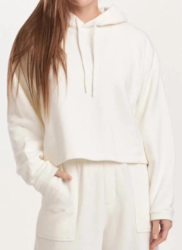 Women's Evening Wear Attire Paxton Hoodie Sweatshirt In Off White