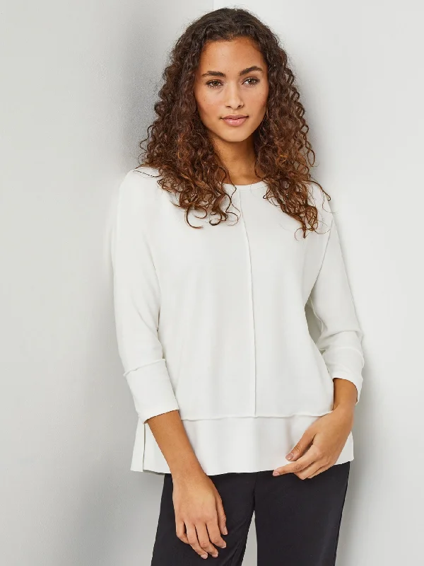 Women's High-Fashion Attire Plus Size Seam Detail Dolman Tunic