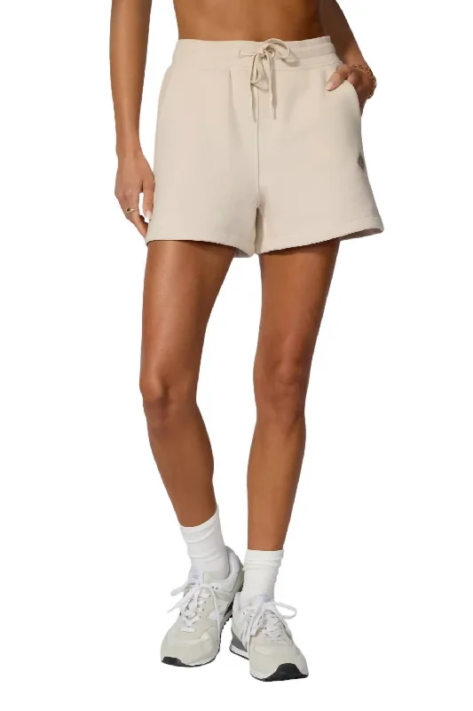 Women's Evening Wear for Special Occasions Comfort Fleece Shorts In Stone