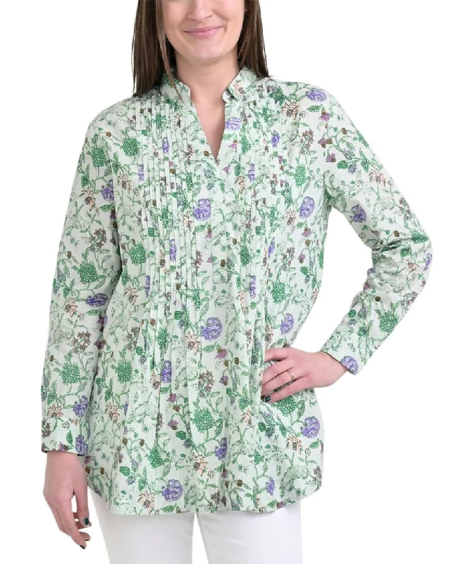 Women's Comfortable Lounge Garments Pomegranate Pintuck Collard Tunic