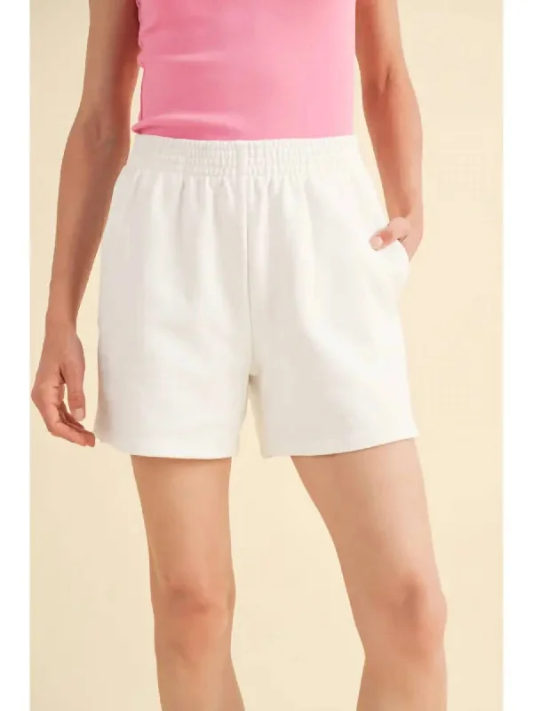 Sale On Clothing Boyfriend Cotton Shorts In White