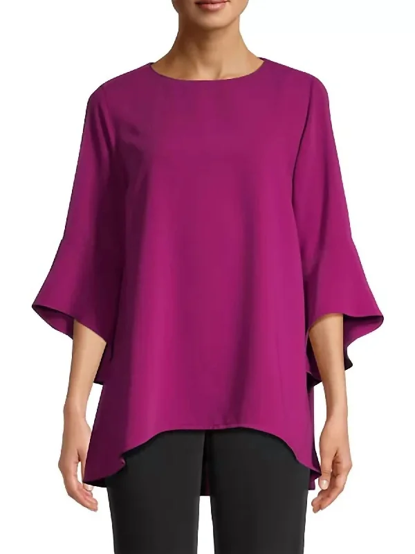 Women's Holiday Attire Julia Matte Crepe Tunic In Berry