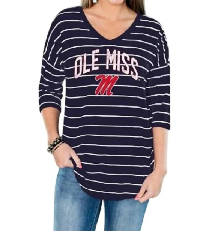 Women's Formal Apparel Ole Miss Fall In Line Tunic In Navy