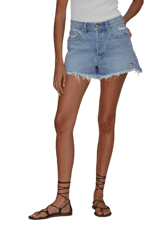 Elegant Women's Clothing Adele Mid Rise Short In Anais Distressed