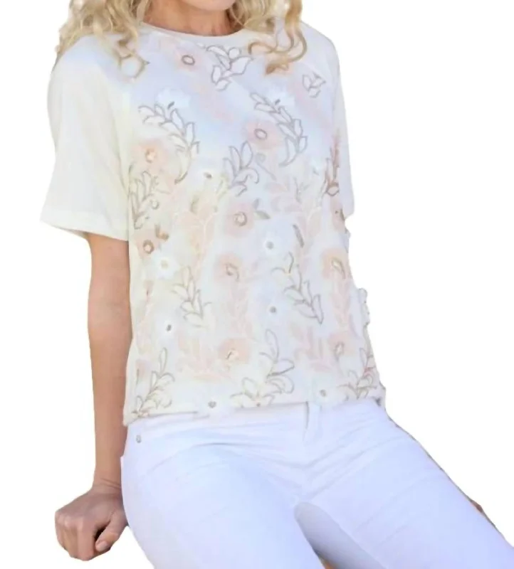 Women's Outfit Kylee Short Sleeve Sweatshirt In Blush Blossom