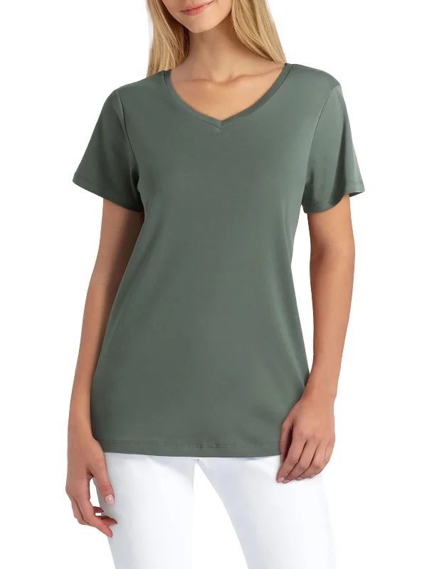 Casual Women's Clothing Online Womens V Neck Short Sleeve Pullover Top