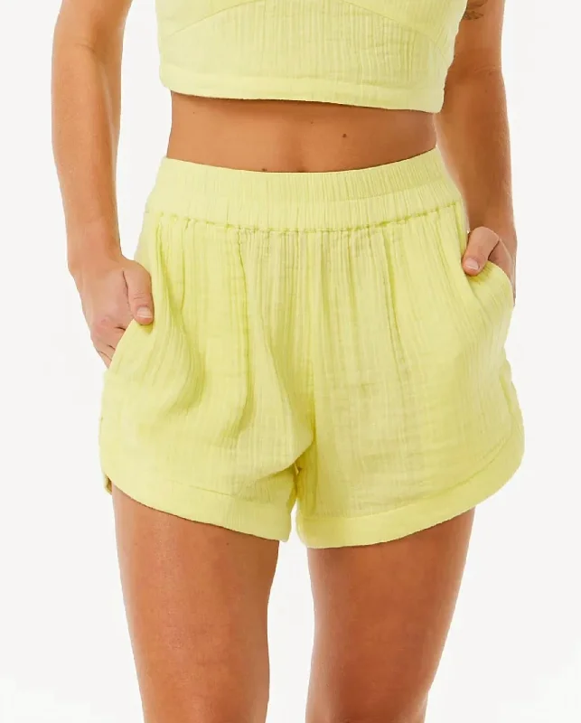 Women's Online Clothing Boutique Premium Surf Short In Light Yellow