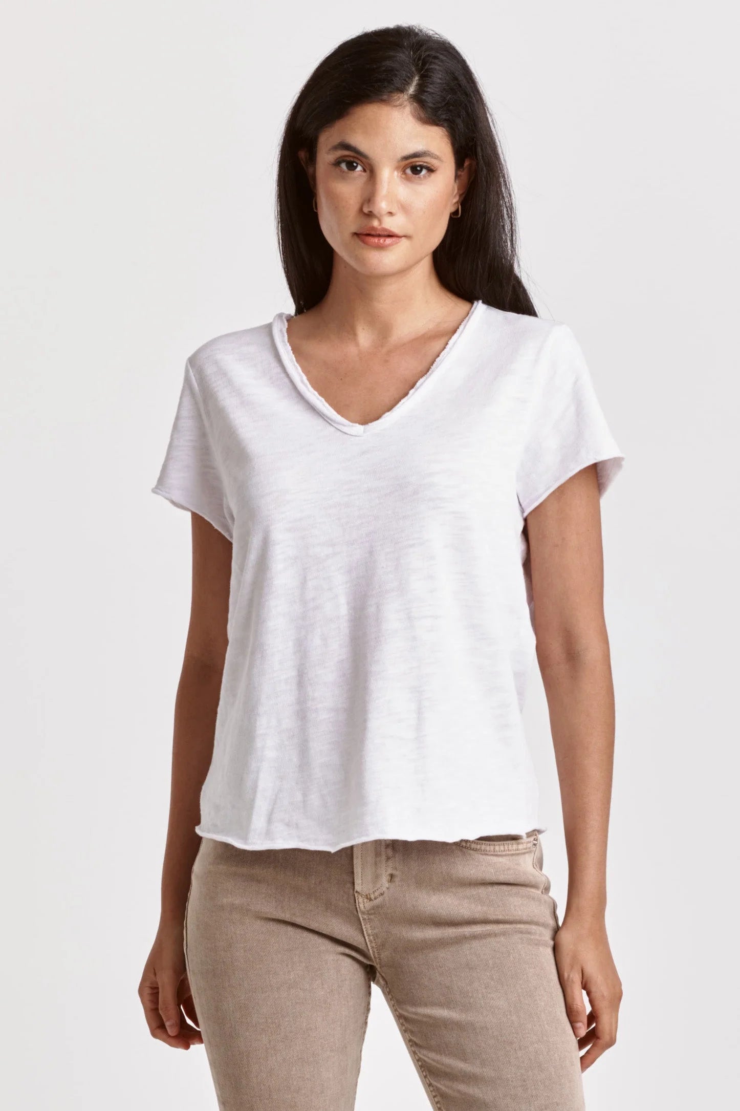 Women's Relaxed Outfit Vanya Short Sleeve Slub Tee - White