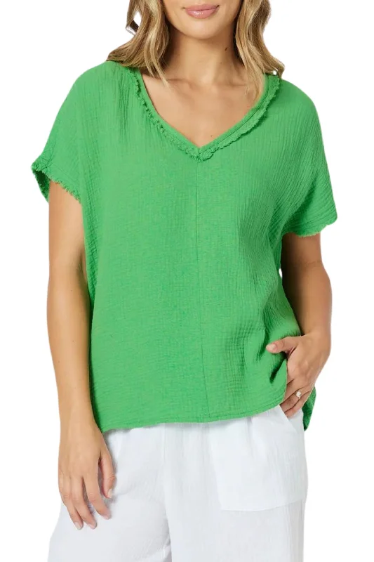 Clothing Woman BYRON COTTON V NECK TOP - 45970T