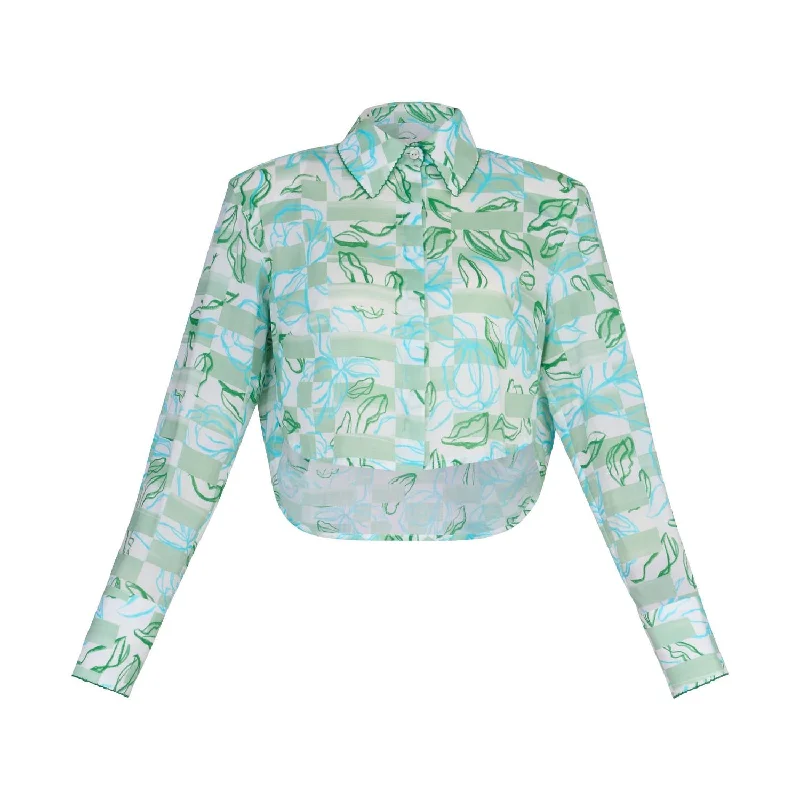 Women's Clothing Women's Abi Long Sleeve Crop Blouse In Elba