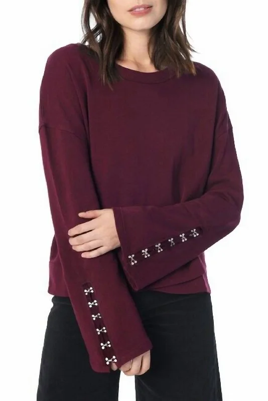 Casual Fashion Trends for Women Khaleesi Comfy Cozy Casual Sweatshirt In Merlot