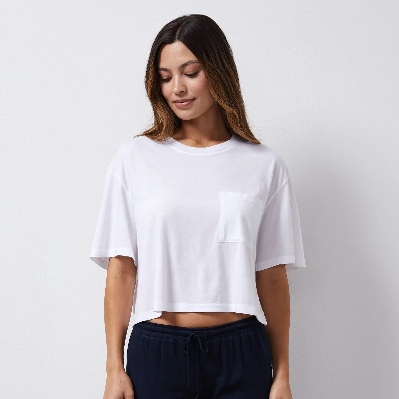 Best Online Women's Boutiques Organic Jersey Crop Pocket Tee