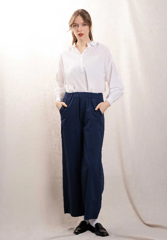 Stylish Women's Attire Pants 96871 Dark-Blue