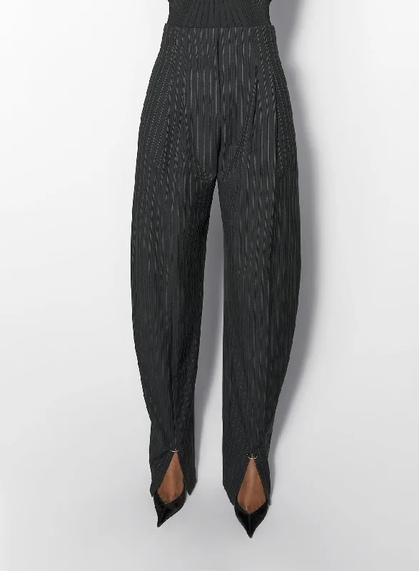 Women's Apparel pinstripe pierced loose tailored trousers