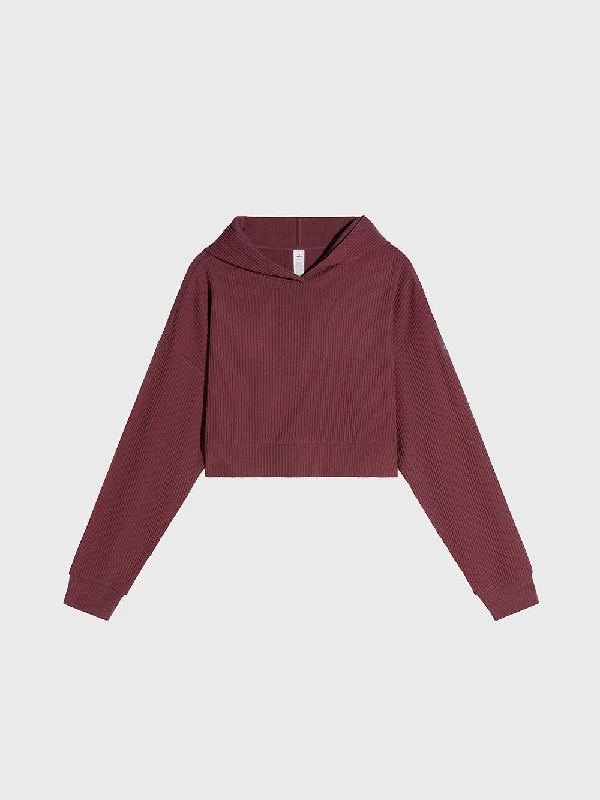 Women's High-Fashion Apparel ALO BURGUNDY TRUFFLE MUSE HOODIE