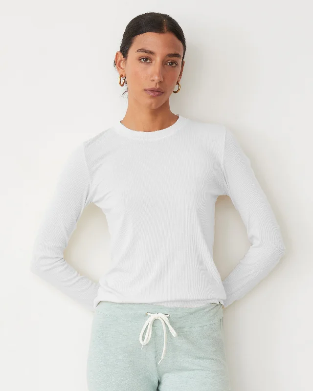 Preppy Style Supimaluxe Rib Long Sleeve Crew