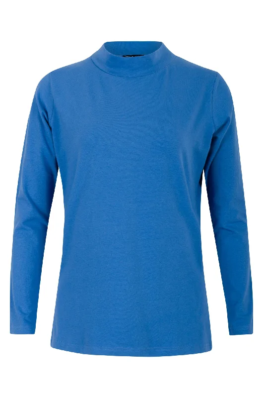 Minimalist Style Cotton Elastane Turtle neck Top | OCEAN | 6553BR