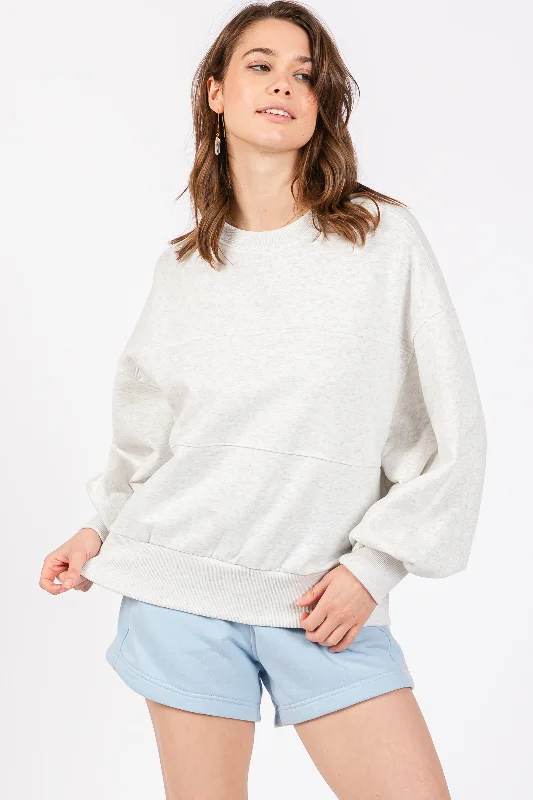 Elegant Clothing Heather Gray Long Sleeve Crewneck