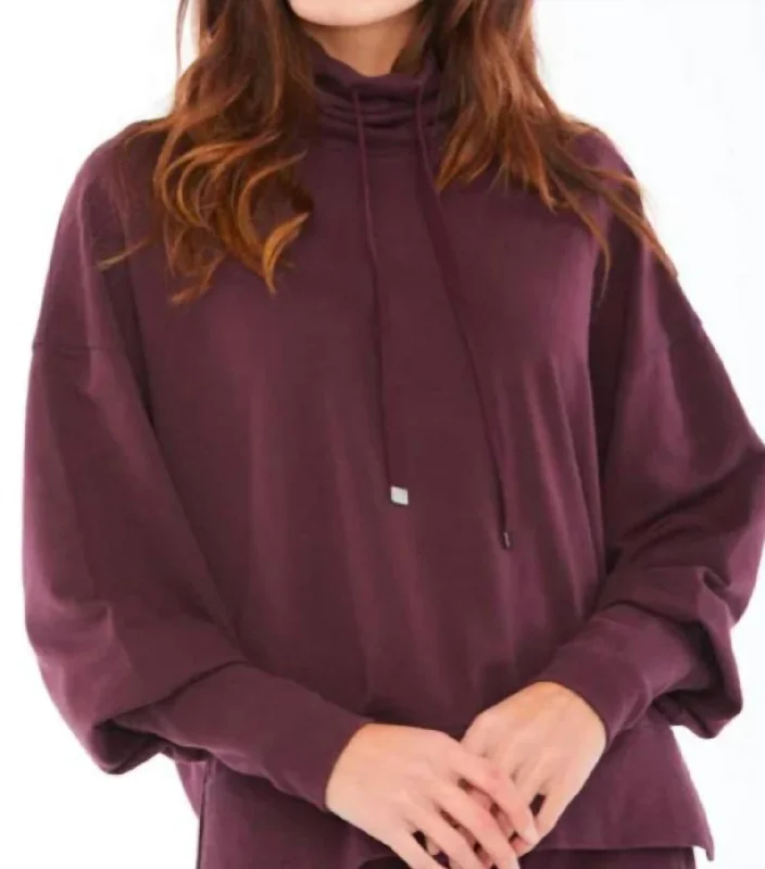 Trendy Boutiques Online Juna Long Sleeve Top In Berry