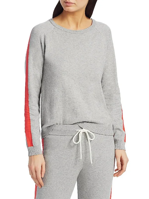 Women's Active Outfit For Fitness Women's Cotton Cashmere Sweatshirt In Grey/orange